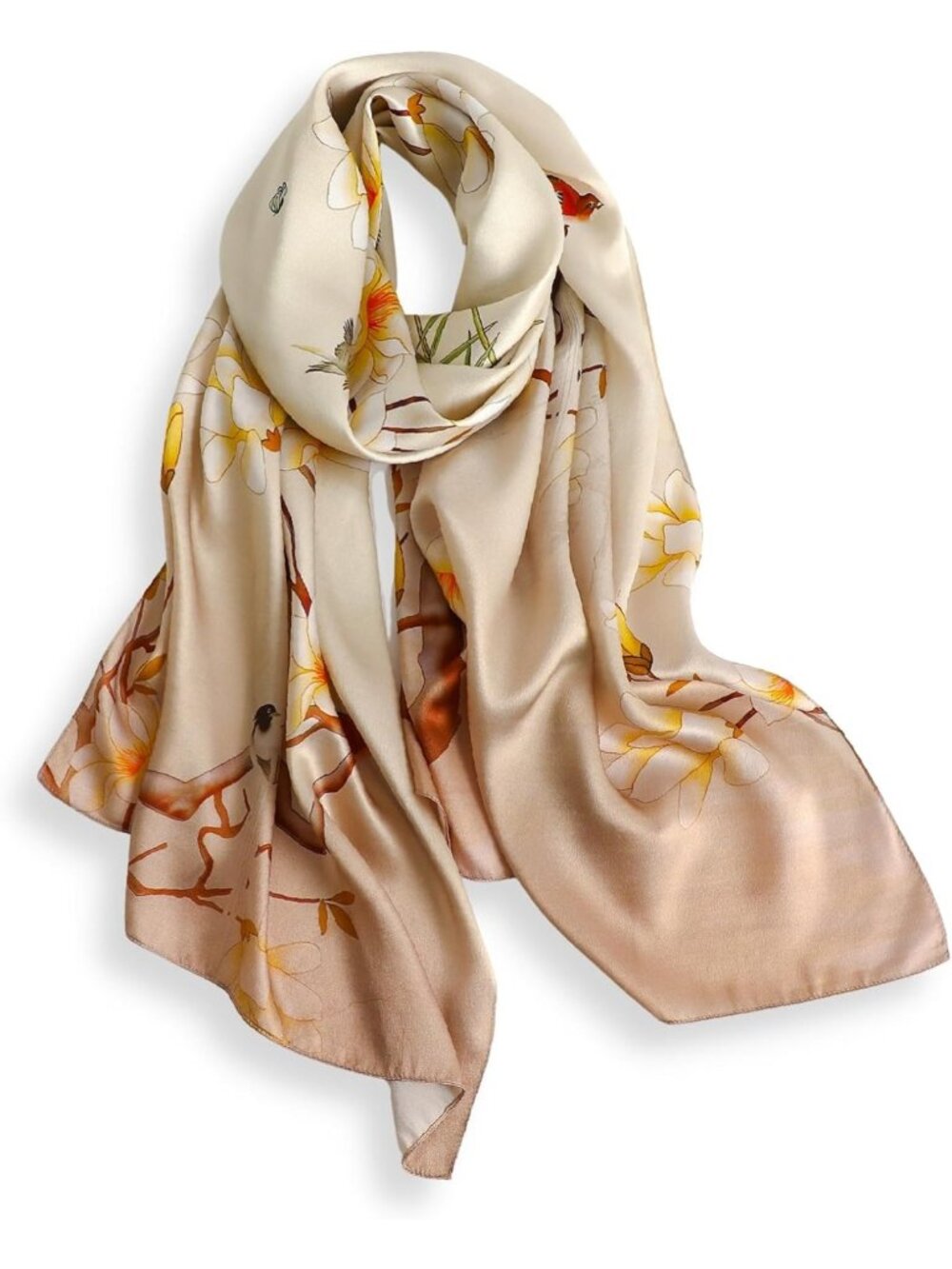 Luxurious 100% Mulberry Silk Scarf for Women, Long Wrap, 68x21 Inches, Elegant